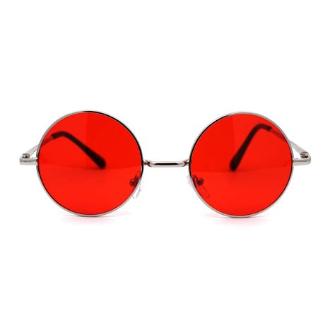 red circular sunglasses